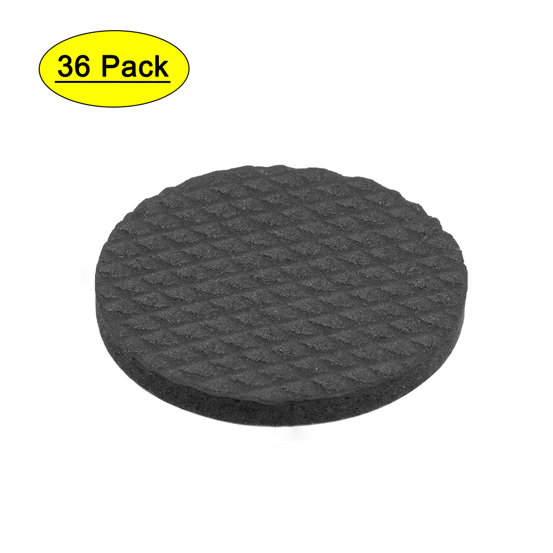 Furniture Pads, Adhesive EVA Pads 40mm Dia 4mm Thick Round Black 36Pcs