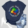 thumbnail image 2 of JAKANYQ T-Shirts pour Femmes T-Shirt d'Été Décontracté Col Rond Imprimé Lettre Tendance, 2 of 3