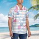 thumbnail image 3 of Fotbe Flamingo and Pineapple Camisa Hawaiana para Hombre Unisex – Camisa Casual de Verano con Botones de Manga Corta de Algodón y Lino,XX-Large, 3 of 7