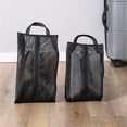thumbnail image 5 of Water Resistant Travel Shoe Bags, Reusable & Portable Shoe Dust Bags With Zipper For Slippers, Sneakers, Golf Shoes, Featuring Translucent Design For Quick Identification (2 Pack Black), 5 of 5