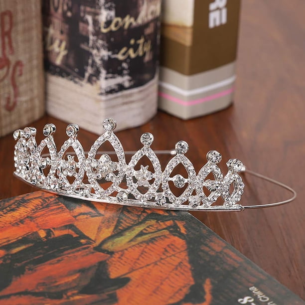Silver Crystal Pageant Tiara Crown - Women Accessories Amazon.com: Silver Crystal Tiara Crowns Rhinestone Crown  main image 4