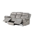 thumbnail image 5 of BOWERY HILL 3-Seat Reclining Sofa with USB Dock in Gray Velvet, Pull Tab Couch with Back and Seat Cushion for Living Room, 39"D x 87"W x 41"H, 5 of 5
