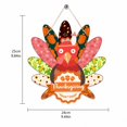 thumbnail image 2 of Thanksgiving Turkey Hanging Decoration, Printed Textile-Style Fall Ornament with Patterned Tail Feathers, Seasonal Text Banner, Acorn and Leaf Details for Door or Wall Decor, 2 of 4