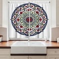 thumbnail image 2 of Ambesonne Moroccan Kitchen Curtains, Mandala Lotus, 55"x39", Green Blue Ruby, 2 of 3