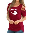 thumbnail image 1 of Minnieouse - Camiseta de manga corta con cuello y hombros descubiertos para mujer Prendas para la parte del cuerpo Rojo SG Minnieouse AP002172-09, 1 of 3