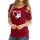 thumbnail image 2 of Guardurnaity - Camiseta de manga corta con cuello y hombros descubiertos para mujer Prendas para la parte del cuerpo Rojo S Guardurnaity AP002172-06, 2 of 3