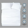 thumbnail image 3 of Shunjie.Home Twin Bed Sheets Set 3 Pieces, 600 Thread Count 100% Egyptian Cotton Bed Sheets, Breathable, Soft & Silky Sateen Weave Fits Mattress from 8" Up to 16" Deep Pocket(White, Twin), 3 of 8