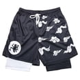 thumbnail image 5 of Pantalones cortos de rendimiento de Anime para hombre, estampado de Manga 2 en 1, pantalones cortos deportivos elásticos de compresión, secado rápido, entrenamiento de Fitness, Verano, 5 of 5