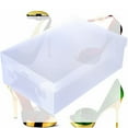 thumbnail image 2 of Shoe Box Transparent Plastic Shoe Storage Box Foldable Shoes Case Holder Shoebox Drawer Shoes Organizer Boxes 33*20*12cm, 2 of 7