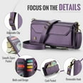 thumbnail image 6 of Crossbody for iPhone 17 Pro Max Case Wallet【RFID Blocking】with 10-Card Holder Zipper Bills Slot, Soft PU Leather Magnetic Shoulder Wrist Strap for iPhone 17 Pro Max Wallet Case Women, 6 of 13