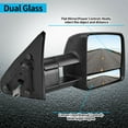 thumbnail image 3 of FEMPRXZ 2pcs Left & Right Side Textured Power Heated Operate Manual Folding and Telescoping Exterior Door Rear View Mirror W/ Heated Turn Signal Defrost Towing Mirrors Extended for Toyota, 3 of 10