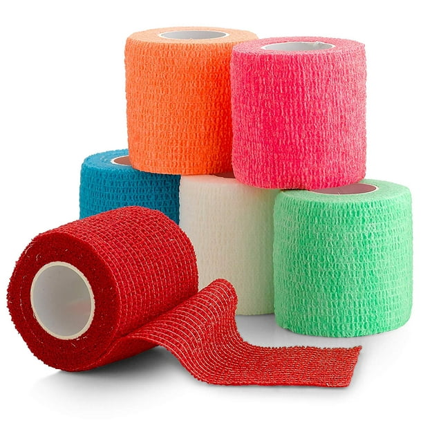 Multi Colored 12 Pack - 3 Inches by 5 Yards Self Adhesive Bandage Wrap –  California Basics