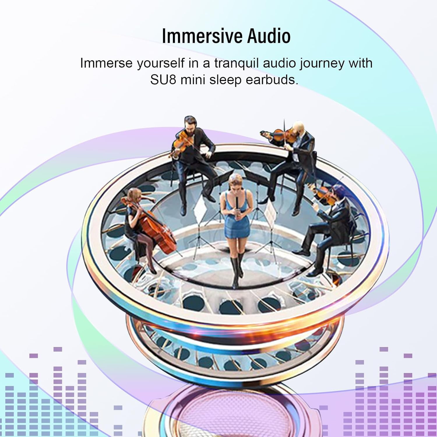 Sleep Earbuds Bluetooth Light-Weight Headphones, Mini Sleep Headphones Small Design for Side Sleepers, Clear Calls Earphones