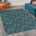 thumbnail image 2 of Victorian Decorative Rug, Vintage Floral Forms Ivy Swirls Flowers Design Image Print Art, Quality Carpet for Bedroom Dorm and Living Room, 6 Sizes, Dark Teal, by Ambesonne, 2 of 4