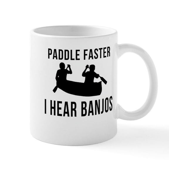 CafePress - Paddle Faster I Hear Banjos Mug - 11 oz Ceramic Mug - Novelty Coffee Tea Cup