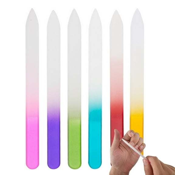 Professional Czech Crystal Glass Nail Files, Double Sided Etched Surface for Smooth Precision Filing, Gradient Rainbow Color Enhances Your Manicure Routine for Salon Quality