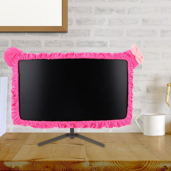 ELAYARD 2Pcs Monitor Cover Elastic Rosy Color Protective Dust Cover for Pc