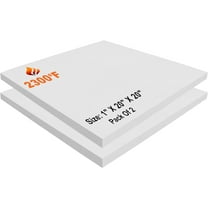 Ceramic Fiber Board - 20" x 20" x 1" Thick - 2300F - 2 Pack Of Fireproof Insulation Board For Stoves - Fireplaces - Pizza Ovens - Furnaces - Kilns - Forges - Boilers