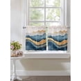 thumbnail image 3 of Half Window Curtains 24 Inches Long, Teal Golden Window Treatment Curtain Drapes, Modern Oil Painting Art Short Curtains Tiers for Kitchen Over Sink, 27.5"x24", 2 Panels, 3 of 7