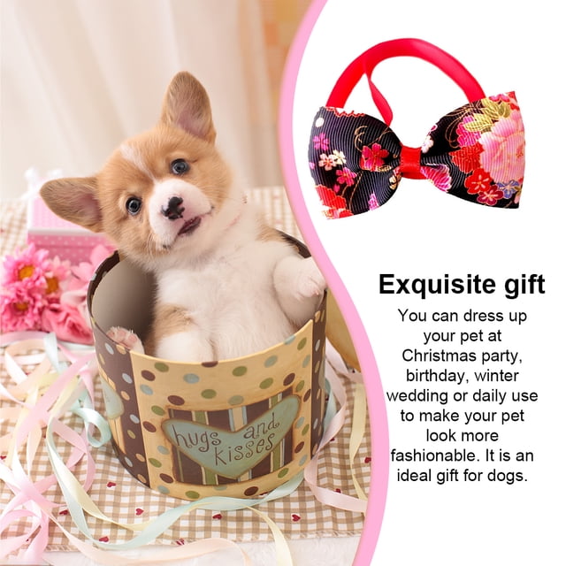 Colliers pour Chiens Nœuds Papillon Sangle Réglable Mode Animaux de Compagnie Vêtements Durables Cadeaux Accessoires de Toilettage Décorations Boucle Vêtements Chiots Chats Festival floral