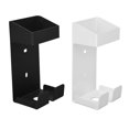 thumbnail image 3 of Soporte para rizador de pelo para baño, estante de almacenamiento de rizador de acero inoxidable montado en la pared, color blanco y negro, 2 uds., 3 of 5
