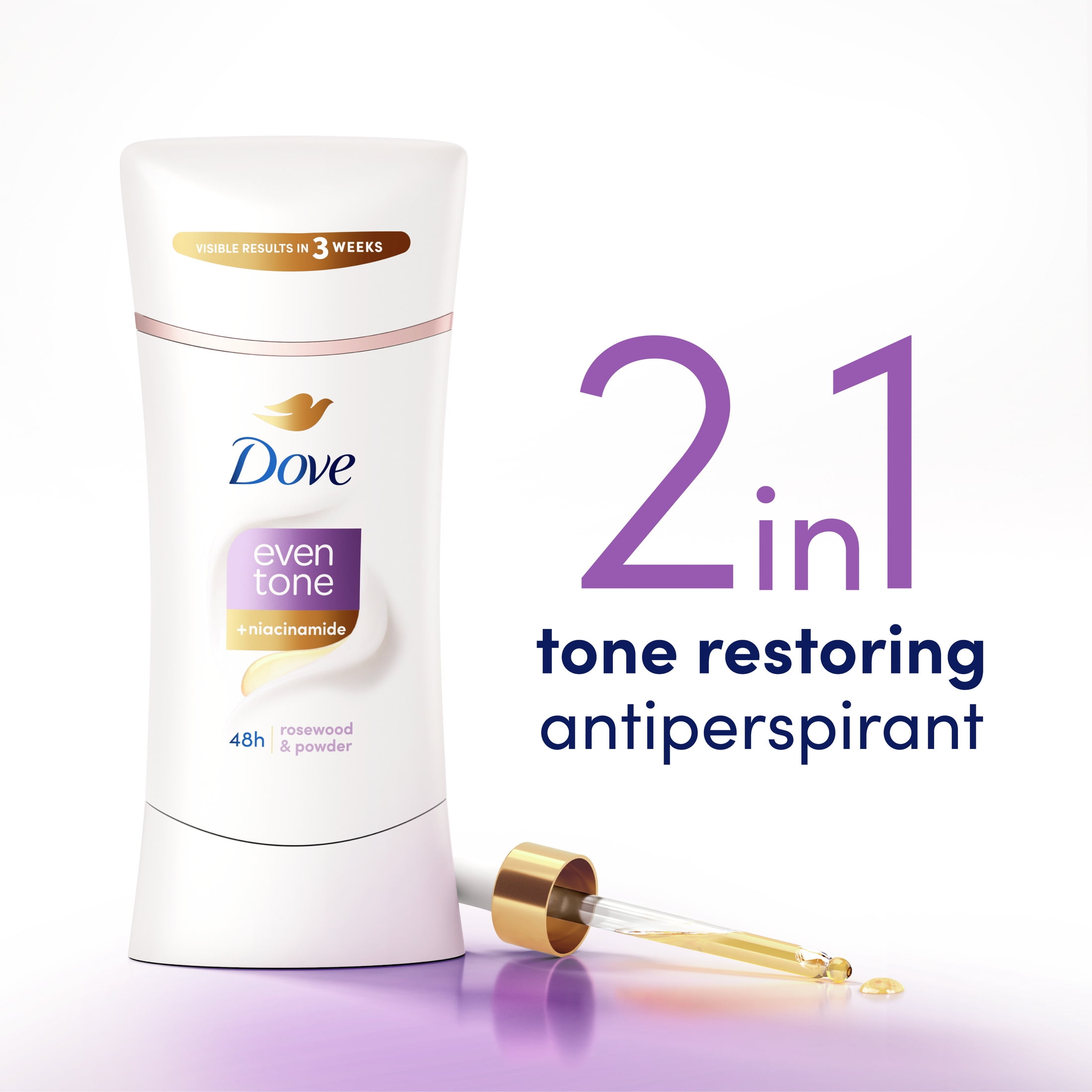 (3 pack) Dove Even Tone Antiperspirant Restoring Powder Deodorant for Women For Uneven Skin Tone 2.6 oz