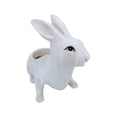 thumbnail image 2 of Macetero de animales, florero de con orificio de drenaje, maceta de conejo para balcón Blanco, 2 of 8