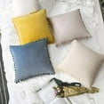 thumbnail image 6 of Pack of 2 Velvet Throw Pillow Covers Pompom Decorative Pillowcases Solid Soft Cushion Covers with Poms Square for Couch Sofa Bedroom Car 18x18inch Dark Green, 6 of 6