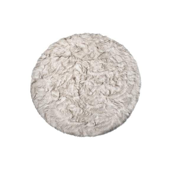 6 X 6 Ombre chocolate Round Faux Fur Washable Non Skid Area Rug