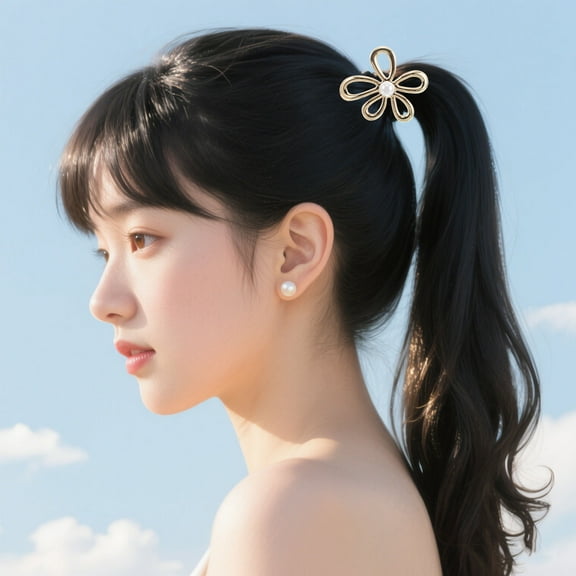 Raindrops Ponytail Holders Assorted Color Metal Polyester Wedding Accessories 2Pcs