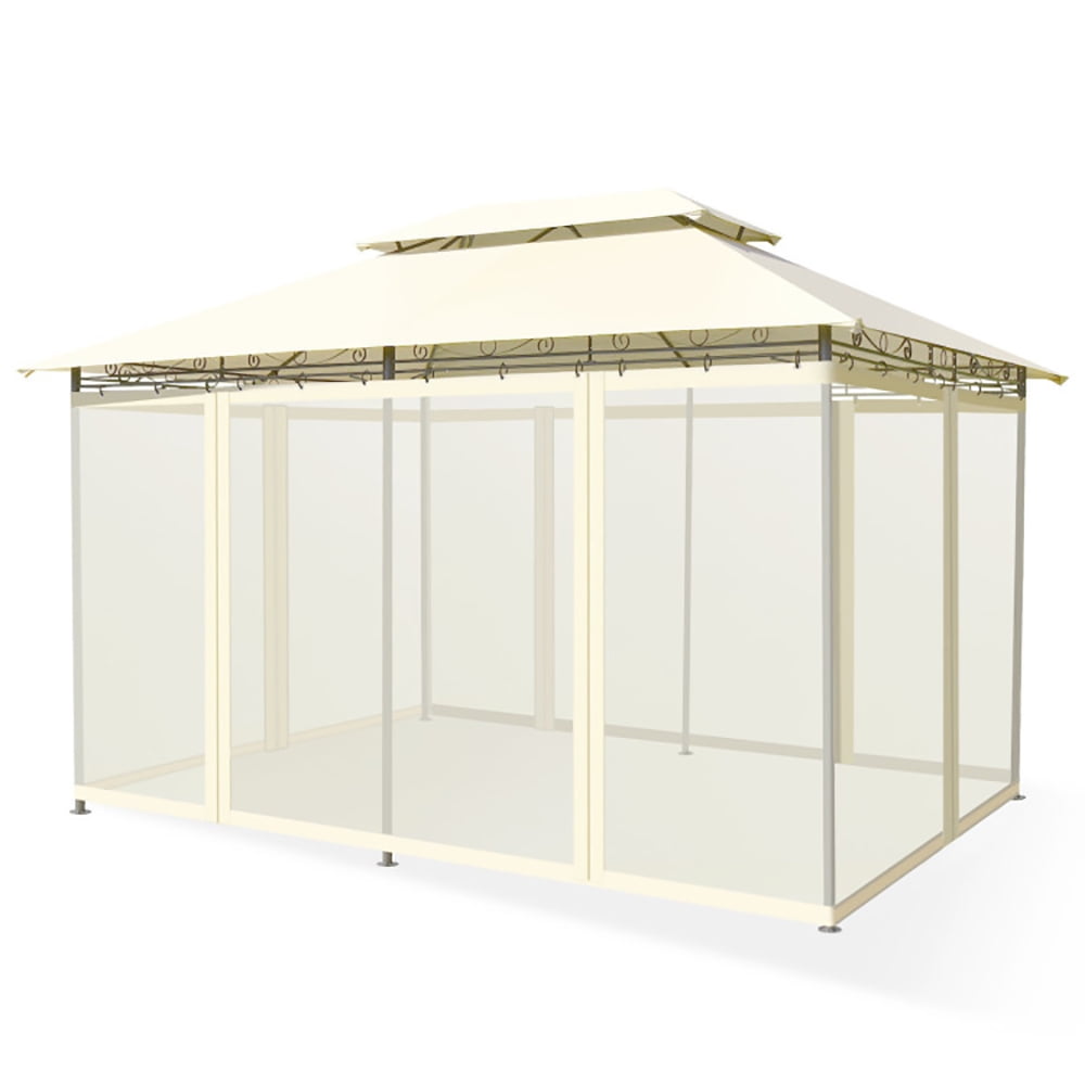 Aimee Lii 10 x 13 Feet Tent Canopy Shelter with Removable Netting Sidewall, Backyard Canopy Gazebo for Party Wedding BBQ Events, Beige