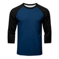 thumbnail image 5 of Havenx Mens Baseball Shirt Raglan 3/4 Long Sleeve Crew Neck Shirt Color Block Moisture Wicking Tee Shirt Soft Basic Sports Baseball Lightweight Top,Dark Blue M, 5 of 5