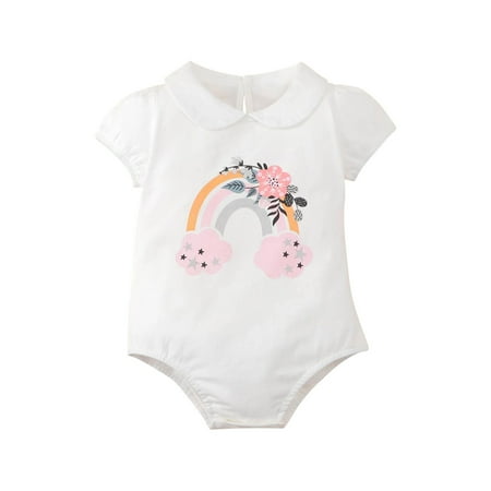 

Toddler Baby Girls Boys Clothes Summer Romper Cute Cotton Short Sleeve Doll Collar Jumpsuit Kids Summer Outfits