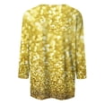 thumbnail image 4 of Womens Sparkly Tops, 3/4 Sleeve Shirts for Women Fall Fashion Loose Fit Shiny Sequins Printed Crewneck T-Shirts, 4 of 4