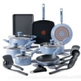 thumbnail image 1 of Batterie de cuisine T-fal Antiadhésif Kitchen Solutions de 22 pièces, Bleu, 1 of 9