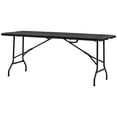 thumbnail image 1 of CoSoTower Foldable Patio Dining Table for 6, Rectangular Outdoor Table for Garden Lawn Backyard, Dark Grey, 1 of 7