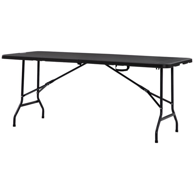 CoSoTower Foldable Patio Dining Table for 6, Rectangular Outdoor Table for Garden Lawn Backyard, Dark Grey