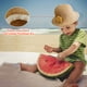 thumbnail image 5 of Hukapapa Sombrero de paja para bebé protector solar de verano sombrilla para bebé playa niños sombrero para el sol de verano lindo sombreroCaqui, 5 of 5