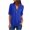 Dark Blue, variant on SDNall Womens Summer Long Sleeve Zip Casual Tunic V-Neck Rollable Blouse Tops