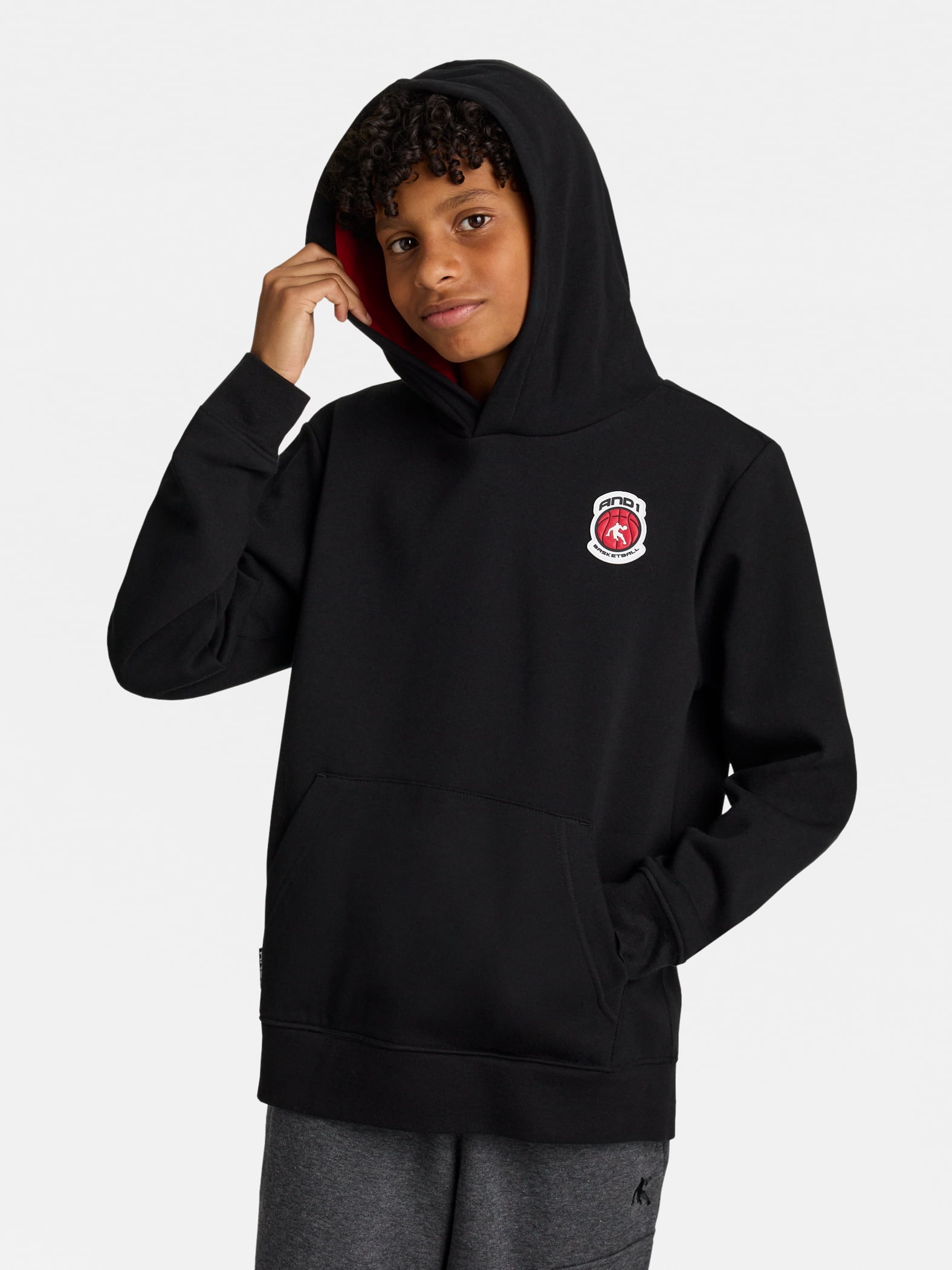 AND1 Boy's Athletic Graphic Fleece Hoodie, Sizes 4-18