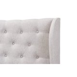 Baxton Studio Cadence Queen Winged Panel Headboard - Grayish Beige Upholstered Headboard With Button Tufting