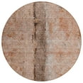 thumbnail image 3 of HomeRoots 578042 8 ft. Round Abstract Washable Indoor & Outdoor Area Rug, Orange, Peach & Brown, 3 of 5
