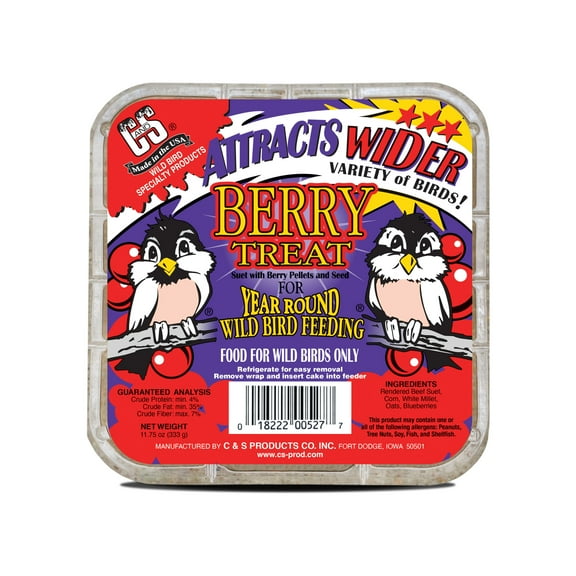 C&S Berry Suet Treat, for Wild Birds, 11.75 Ounces