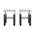thumbnail image 6 of Holaki 2PCS Modern Tempered Glass Tea Table Coffee Table End Table, Square Table for Living Room, Black, 6 of 9