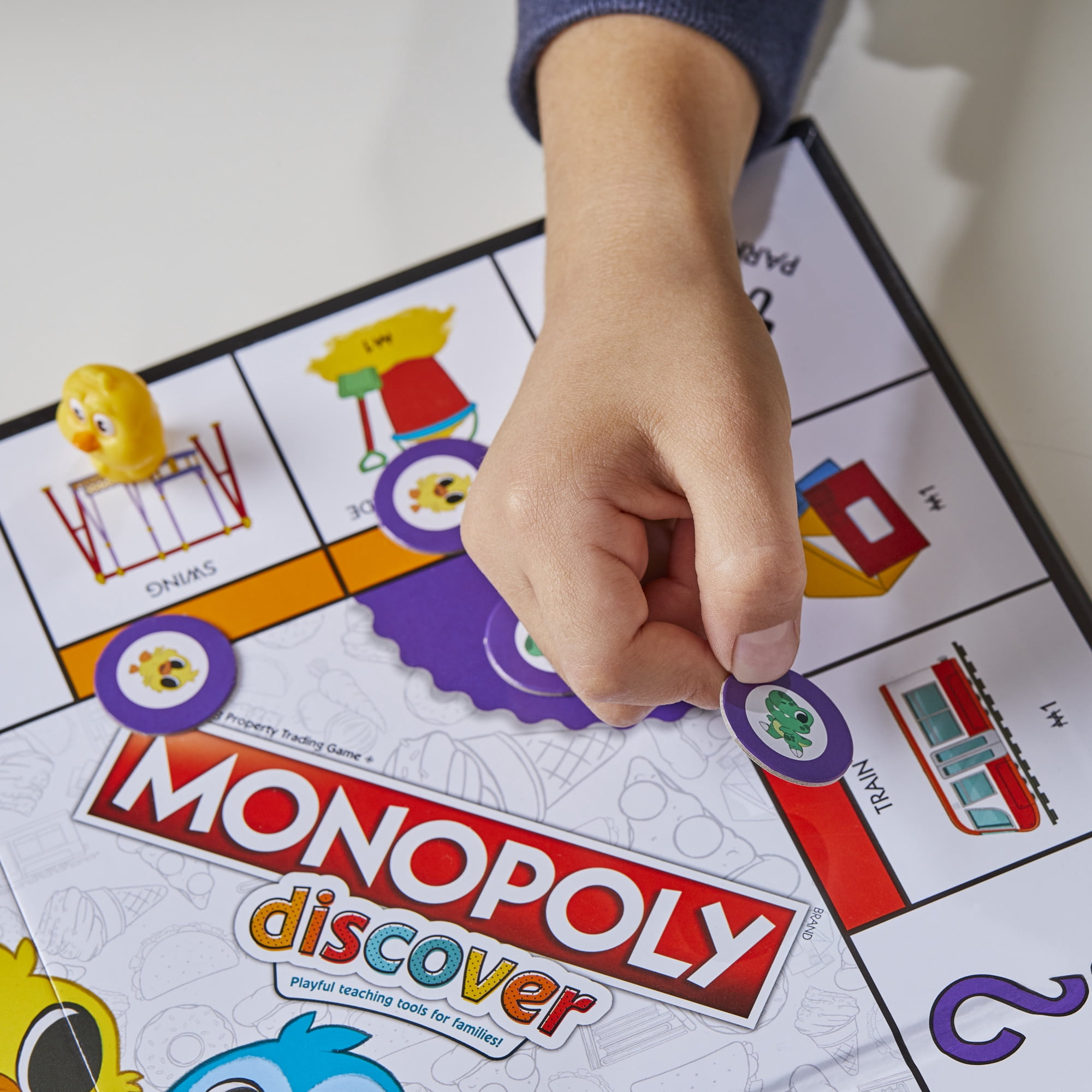 Monopoly Discover Board Game, 2-Sided Gameboard, Playful Teaching Tools for Families