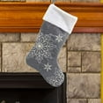 thumbnail image 2 of Comfy Hour Let It Snow Collection 18"x11" Christmas Winter Snowflake Stocking, Dark Gray, Polyester, 2 of 3