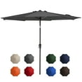 thumbnail image 3 of JUSTLET 9' Outdoor Market Patio Umbrella W/ Push Button Tilt And Crank, Gray, 3 of 9