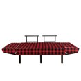 thumbnail image 3 of Plaid Futon Couch, Lumberjack Fashion Buffalo Checks Pattern Retro Style Grid Composition, Daybed with Metal Frame Upholstered Sofa for Living Dorm, Loveseat, Orange Black, by Ambesonne, 3 of 4