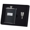 thumbnail image 1 of Visol VSET16-1188 Ontario Black Leather 6 oz Flask Gift Set, 1 of 1