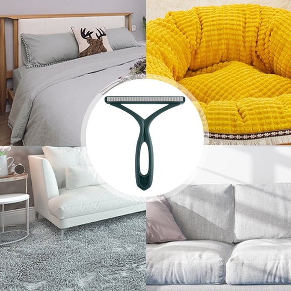 1Pc Reusable Pet Hair Remover Fuzz Shaver - Reusable Double Sided Travel Brush,Carpet Rake,Lint Shaver,Lint Brush,Portable Lint Remover for Carpet Clothes Cleaner Fluff Shaver Wool Sweaters,Green